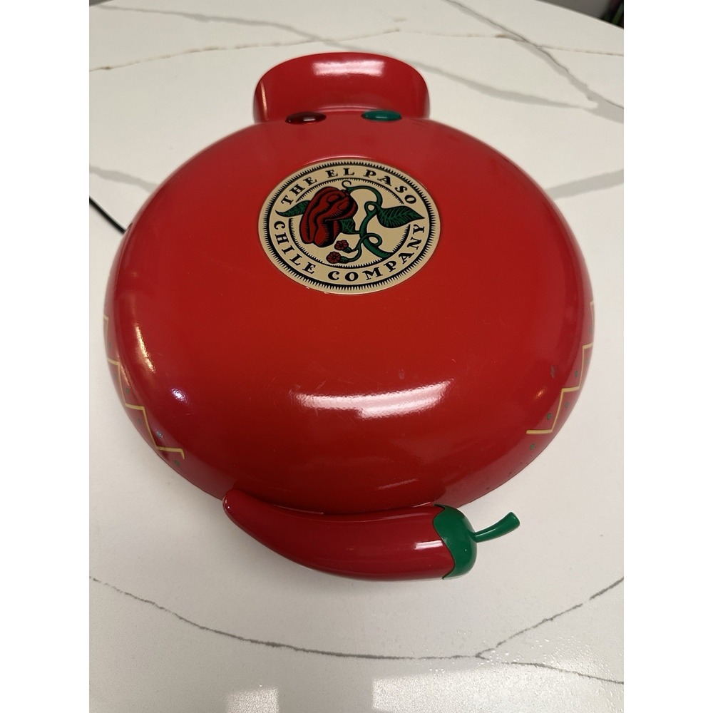The El Paso Chile Company Quesadilla Maker Red Pepper Handle Non- Stick Tested